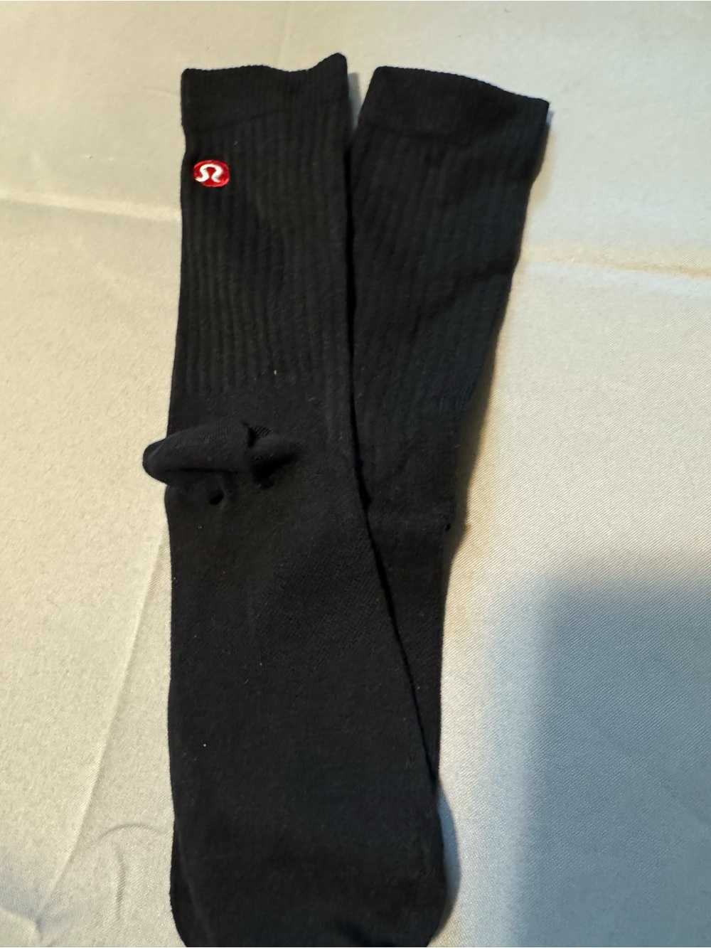 lululemon athletica Black Crew Socks with Red Logo